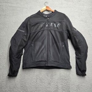 Dainese Men's Texture Armored Black Motorcycle Riding Jacket W/ Lining Sz 54